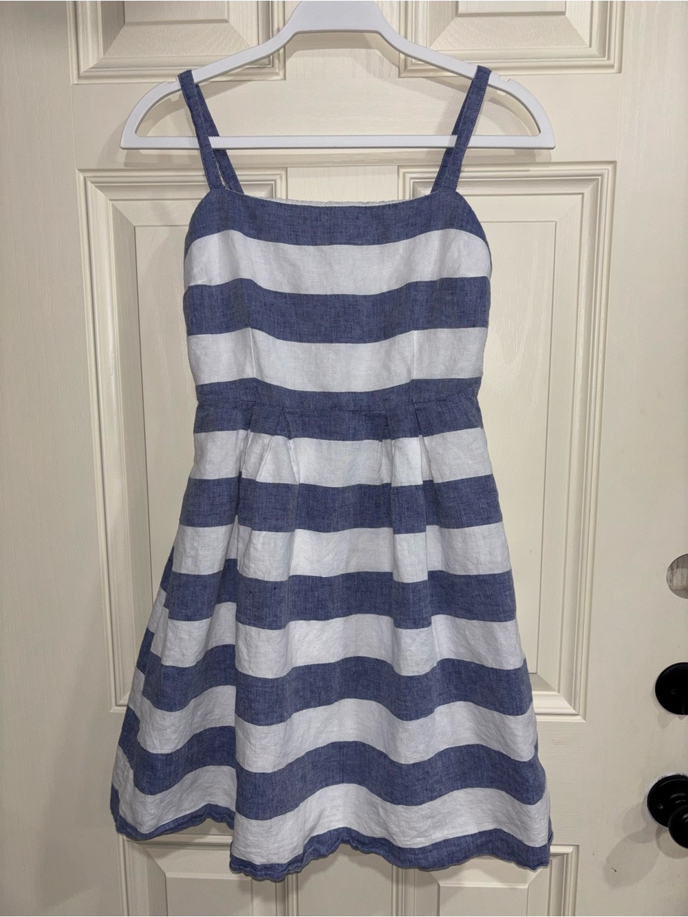 LOFT Blue and White Striped Mini Sundress
